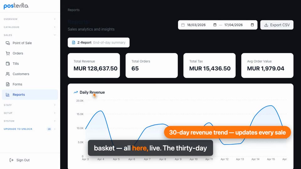 Daily reports for the owner