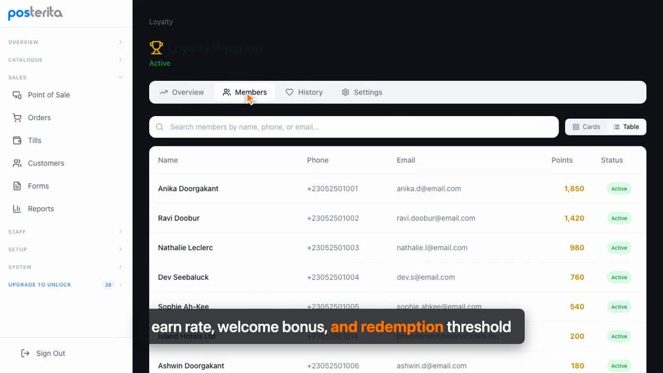 Setting up a loyalty program